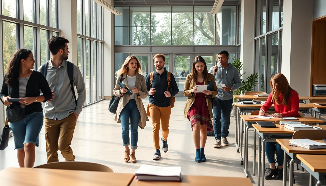 Students working in research laboratory